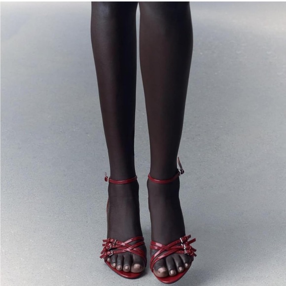 ZARA HIGH HEELED STRAP SANDALS - Picture 4 of 7